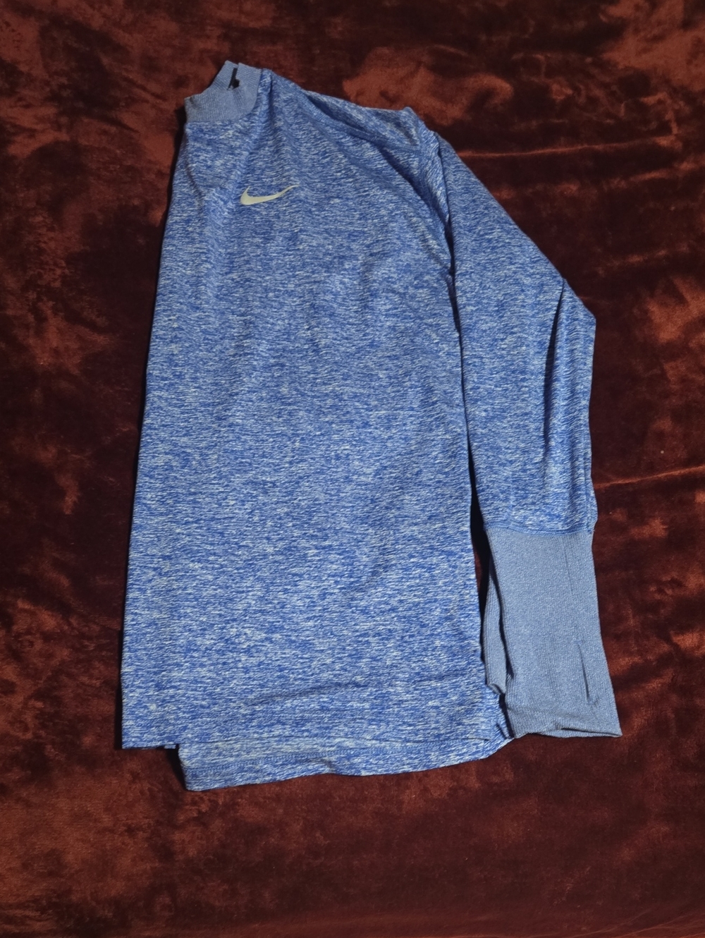 Nike Blue Heathered Dri-FIT Long Sleeve Top